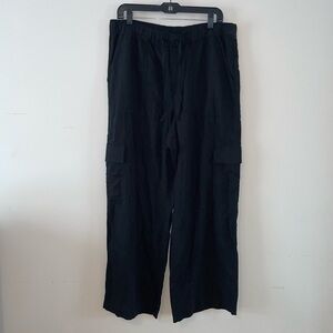Gap Wide Leg Cargo Style Linen Blend Pants Size Large